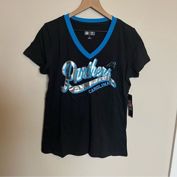 NFL Women’s Carolina Panthers V neck Tee - Picture 1 of 10